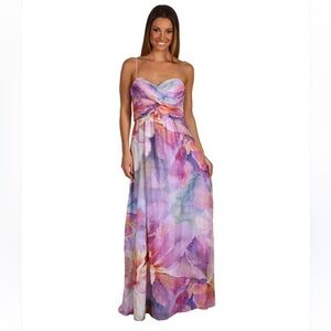 Eliza J Floral Maxi Dress - Purple and Pink